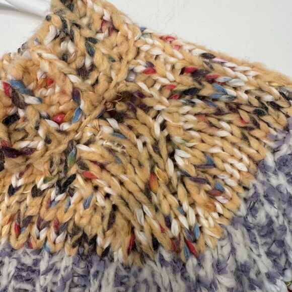 Anthropologie Kahlo Sweater Chunky Striped Knit Alpaca Wool Blend Rainbow Medium - Picture 4 of 12